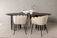 Spisegruppe Limhamn & Stone + Ovalt 220 x 100 – beige og mokka