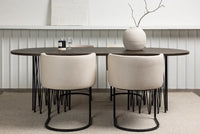 Spisegruppe oval 220 x 100 – mokka og beige