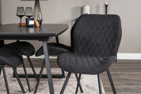 Spisestol Gemma & Inca 2-pakk + rektangulært spisebord 160 x 85 – svart