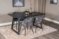Spisestol Velvet & Inca 2-pakk + Rektangulært spisebord 160 x 85 – svart