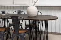 Spisestol Tempe & Stone 2-pakk + Spisebord ovalt 220 x 100 – valnøtt og mokka