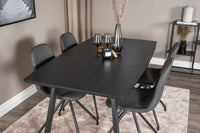 Spisestol Polar & Inca 2-pakk + Rektangulært spisebord 160 x 85 – svart
