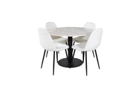Spisestol Polar & Estelle 2-pakk + Spisebord rundt ⌀106 – hvit