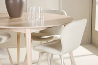 Spisegruppe Rund ⌀120 2-pakk – hvitkalket og beige