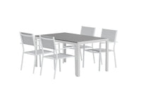 Spisegruppe Break & Copacabana 150 x 90 + spisestoler 2-pakk – grå