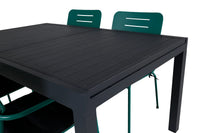 Spisegruppe Nicke & Marbella 2-pakk + Spisebord 160 x 100 – grønn og svart