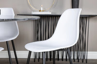 Spisestol Polar & Estelle 2-pakk + Spisebord rundt ⌀106 – hvit og mørk grå
