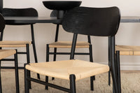 Spisegruppe Uno & Polly 200 x 90 + spisestol 2-pakk – svart
