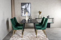 Spisegruppe Silar & Velvet Deluxe 120 x 80 2-pakk – svart og grønn
