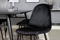 Spisegruppe Sleek & Polar rektangulær 195 x 95 + 2-pakk spisestoler – svart