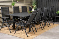 Posisjonsstol Break & Marbella 2-pakk + Rektangulært spisebord 160 x 100 – svart