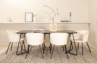 Spisegruppe Berit & Petra 190 x 90 – beige og svart