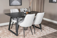 Spisegruppe Inca & Velvet Deluxe 160 x 85 2-pakk – svart og grå