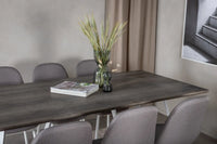Spisegruppe Marina & Polar 180 x 90 + 2-pakk spisestoler – grå