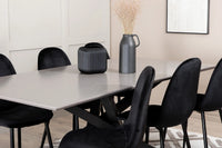 Spisegruppe Polar & Piazza 2-pakk, rektangulært spisebord 180 x 90 – svart