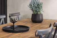 Spisegruppe Break & Tablas 205 x 90 + 2-pakk spisestoler – natur og mørkegrå