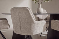 Spisegruppe oval Bootcut & Manchi 230 x 115 + spisestol 2-pakk – svart og brun