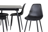 Spisebord Silar & Polar rektangulært 120 x 80 + spisestol 2-pakk – svart