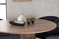 Spisegruppe rund ⌀120 + spisestol 2-pakk – natur og svart