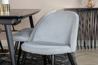 Spisegruppe Gold & Velvet 180 x 85 – svart og lys grå
