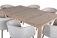Spisegruppe Slider & Berit 170 x 95 – whitewash og beige