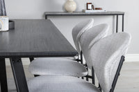 Spisestol Vault & Marina 2-pakk + rektangulært spisebord 180 x 90 – grå og svart
