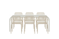 Spisestol Peking & Borneo 2-pakk + Spisebord 200 × 100 – beige