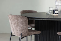 Spisestol Modesto & Matilda 2-pakk + Spisebord rundt ⌀130 – brun og svart