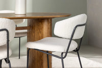 Spisegruppe oval 2-pakk 180 x 90 – hvit og natur