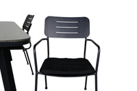 Spisegruppe Nicke & Paola 2-pakk + rektangulært spisebord 200 × 100 – svart