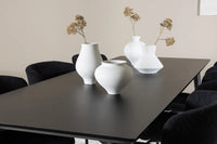 Spisestol Modesto & Ellis 2-pakk + Rektangulært spisebord 230 x 85 – svart