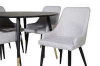 Spisestol Plaza & Dipp 2-pakk + Rundt spisebord ⌀115 – grå og svart