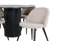 Spisegruppe Bianca & Velvet rund ⌀110 2-pakk – svart og beige