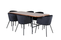 Spisegruppe Berit & Uno 200 x 90 – svart og natur
