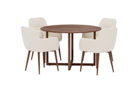 Spisestol Tomorrow & Durango 2-pakk – beige + Spisebord rundt ⌀120 – valnøtt