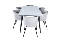 Spisegruppe Berit & Jimmy 195 x 90 – grå og hvit