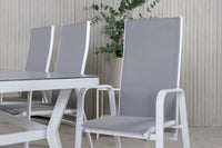 Spisebord Virya & Copacabana 200 × 100 + reclinerstol 2-pakk – hvit og grå