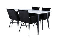 Spisegruppe Jimmy & Petra rektangulær 150 x 90 – hvit og svart
