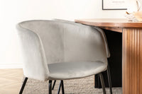 Spisegruppe Berit & Bianca oval 200 x 90 – grå og valnøtt