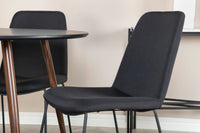 Spisestol Muce & Plaza 2-pakk + Rundt spisebord ⌀100 – svart