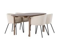 Spisegruppe Berit & Andy + Ovalt 180 x 90 – beige og natur