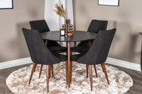 Spisestol Leone & Plaza 2-pakk + Spisebord rundt ⌀100 – svart