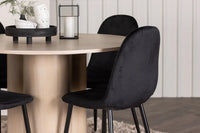 Spisegruppe Polar & Olivia 2-pakk + Rundt spisebord ⌀110 – svart og hvitlasert