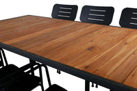 Spisestol Nicke & Khung 2-pakk – svart + Spisebord 200 × 100 – natur