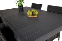 Relaxstol Copacabana & Marbella 2-pakk + Spisebord rektangulært 160 x 100 – svart