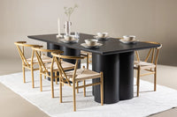 Spisegruppe Alfons & Olivia rektangulær 210 x 100 – beige og svart