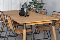 Spisegruppe Julian & Bois 210 x 100 + 2-pakk spisestol – natur