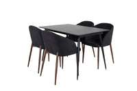 Spisegruppe Silar & Arch 120 x 80 + 2-pakk spisestoler – svart