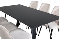 Spisegruppe Marina 180 x 90 2-pakk – svart og beige