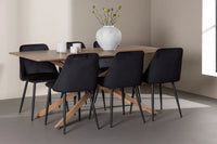 Spisestol Night & Piazza 2-pakk + rektangulært spisebord 180 x 90 – svart og mokka